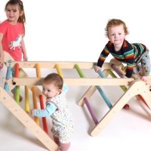 Sawdust & Rainbows Ladder with three children playing