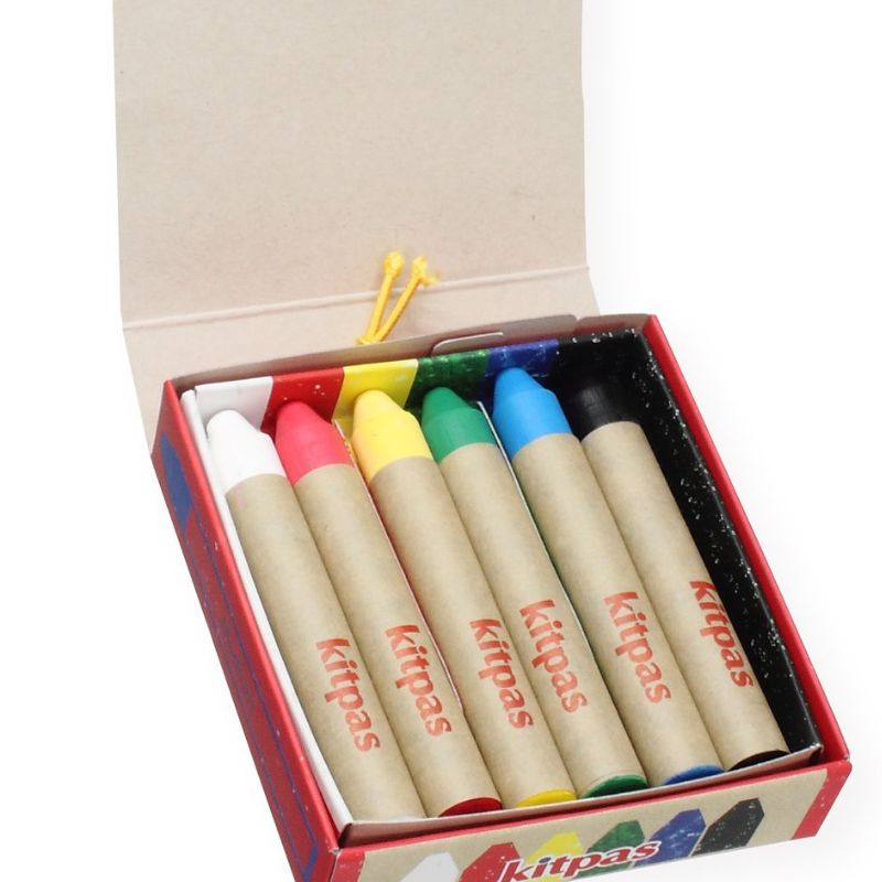 Kitpas Rice Wax Crayons - Medium - 6 Pack