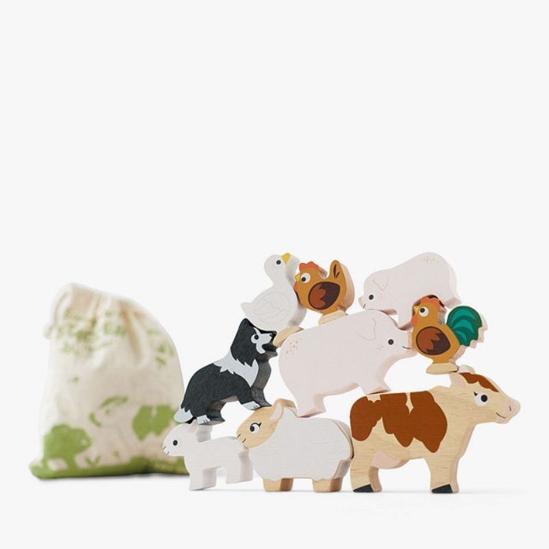 Le Toy Van Farm Stacking Animals & Bag