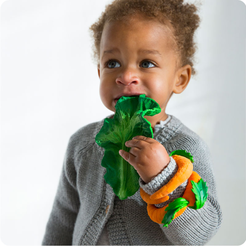 Oli and Carol Kendall The Kale Natural Rubber Teether - Baby Amore