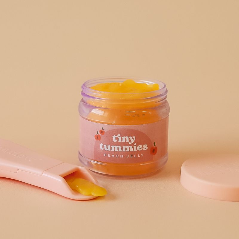 Tiny Harlow - Tiny Tummies Peach Jelly Food Jar & Spoon Set