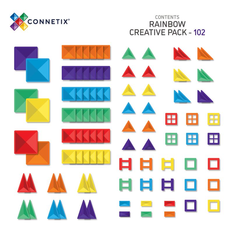 Connetix Tiles - 102 Piece Rainbow Creative Pack