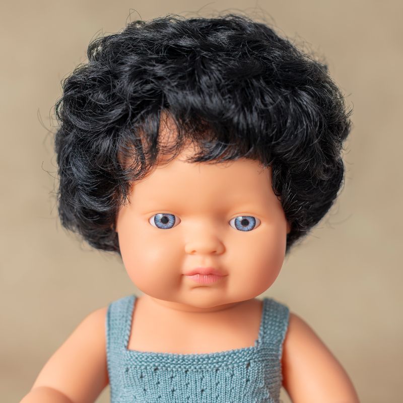 Miniland Black Haired Boy Doll - Poplar 38cm