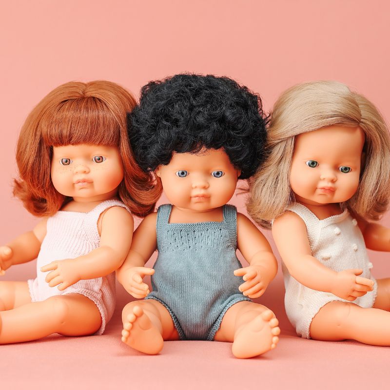 Miniland Black Haired Boy Doll - Poplar 38cm