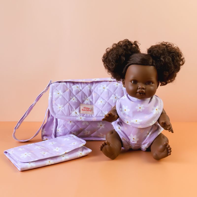 Tiny Harlow Dolls Nappy Bag - Lilac Daisy