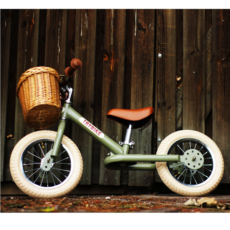 Trybike Steel 2-In-1 Balance Trike - Vintage Green