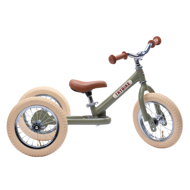 Trybike Steel 2-In-1 Balance Trike - Vintage Green